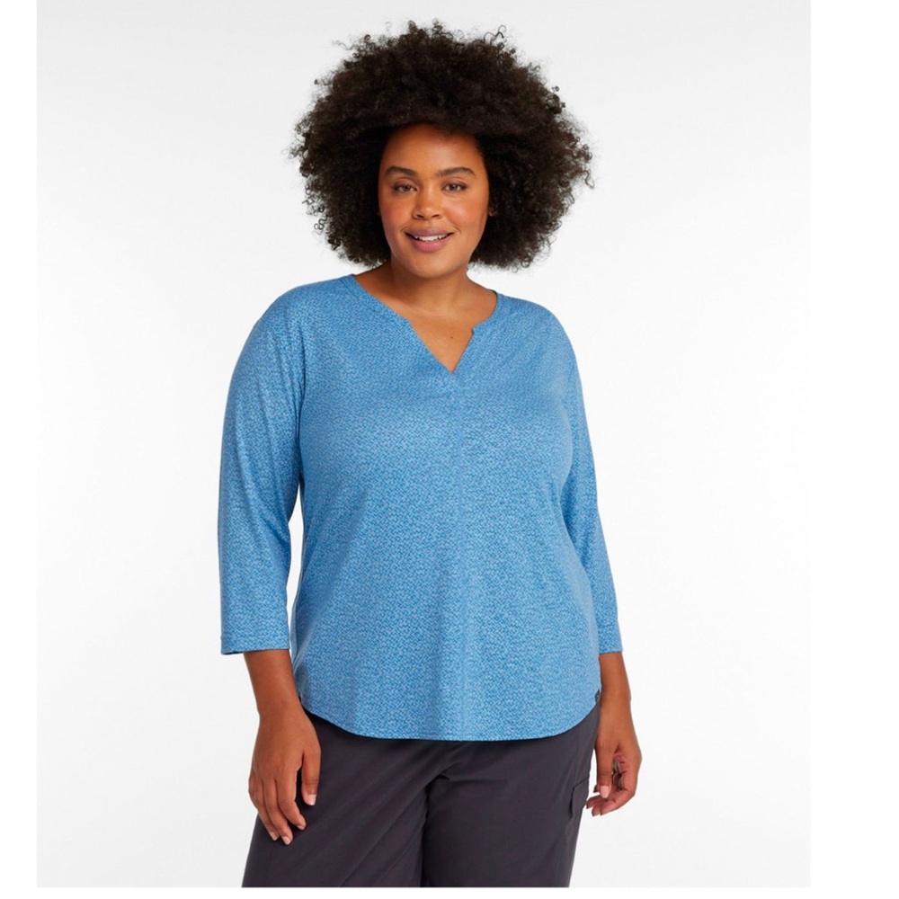 L.L. Bean top, Three-Quarter-Sleeve Splitneck